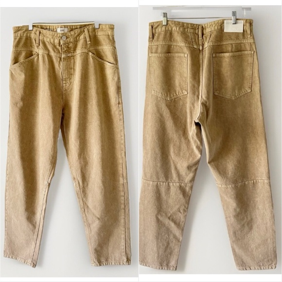 CLOSED x LENT Pant Anthro Women's Relaxed Straight Tan Denim Plus Size 33 - Picture 4 of 12